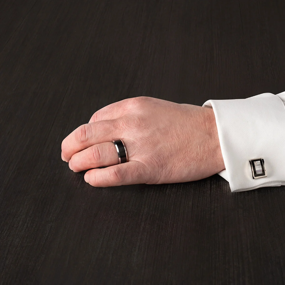 Onyx and Mother of Pearl Key Cufflinks - Image 3
