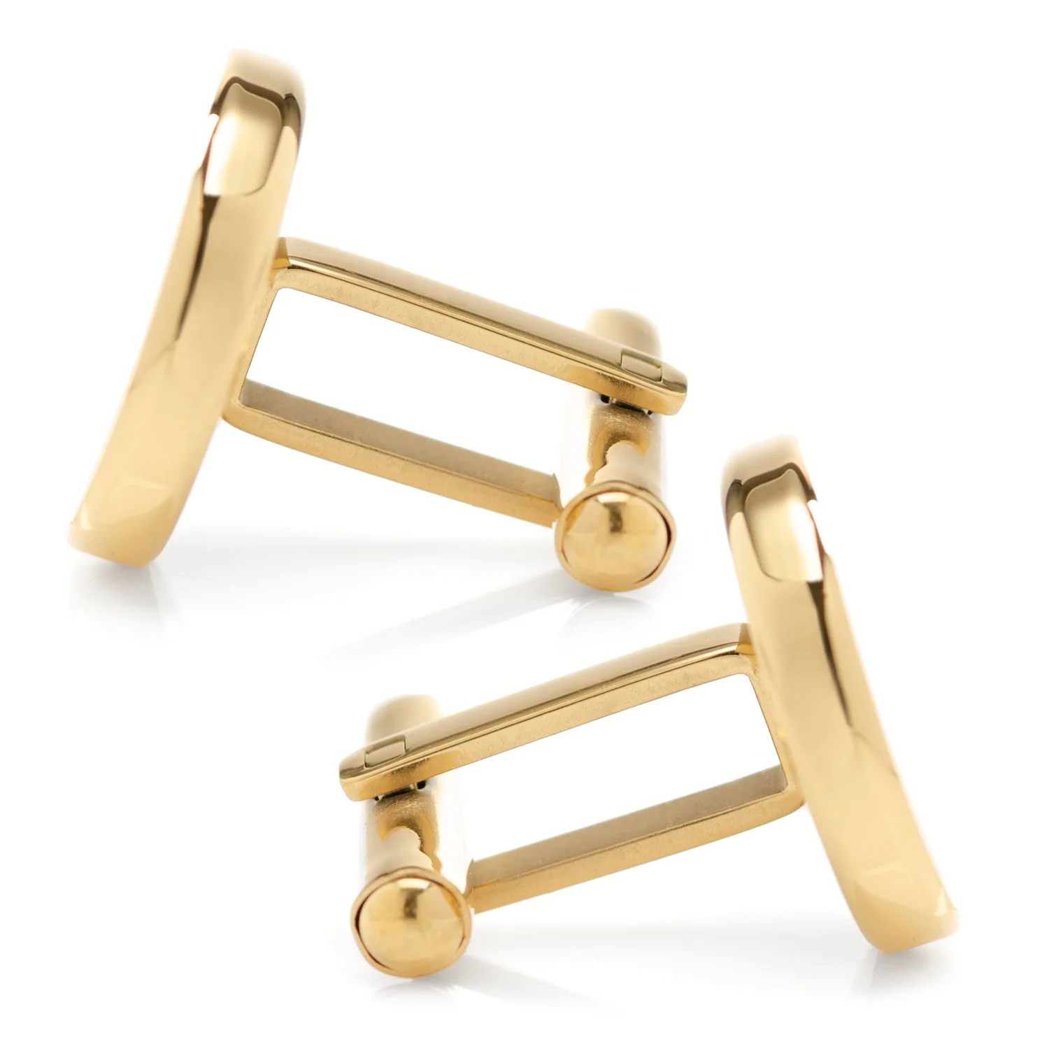 Stainless Steel Round Infinity Gold Engravable Cufflinks - Image 4
